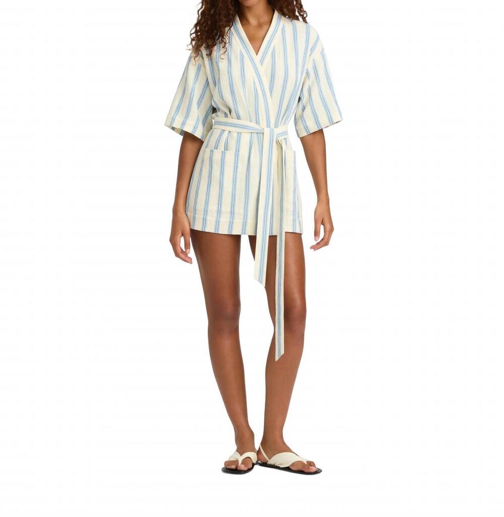 NEW BONDI BORN finn wrap tunic in dusk stripe